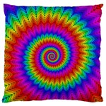 Psychedelic Rainbow Spiral Standard Flano Cushion Case (One Side)