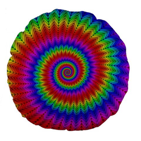 Psychedelic Rainbow Spiral Large 18  Premium Flano Round Cushion  from ArtsNow.com Front