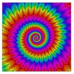 Psychedelic Rainbow Spiral Large Satin Scarf (Square)