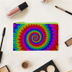 Psychedelic Rainbow Spiral Cosmetic Bag (XS) from ArtsNow.com Front