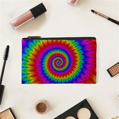 Psychedelic Rainbow Spiral Cosmetic Bag (XS) from ArtsNow.com Front