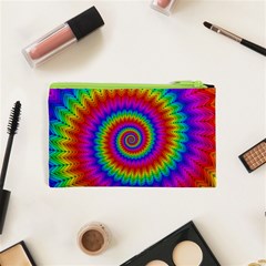 Psychedelic Rainbow Spiral Cosmetic Bag (XS) from ArtsNow.com Back