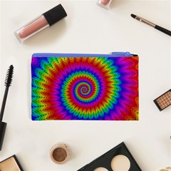 Psychedelic Rainbow Spiral Cosmetic Bag (XS) from ArtsNow.com Back