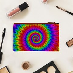 Psychedelic Rainbow Spiral Cosmetic Bag (XS) from ArtsNow.com Back