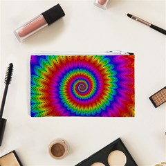 Psychedelic Rainbow Spiral Cosmetic Bag (XS) from ArtsNow.com Back