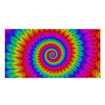 Psychedelic Rainbow Spiral Satin Shawl