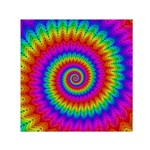 Psychedelic Rainbow Spiral Small Satin Scarf (Square)