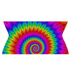 Psychedelic Rainbow Spiral Yoga Cropped Leggings from ArtsNow.com Waistband Front