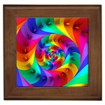 Psychedelic Rainbow Spiral Framed Tile