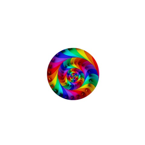 Psychedelic Rainbow Spiral 1  Mini Button from ArtsNow.com Front