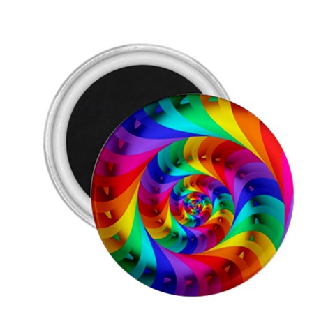 Psychedelic Rainbow Spiral 2.25  Magnet from ArtsNow.com Front