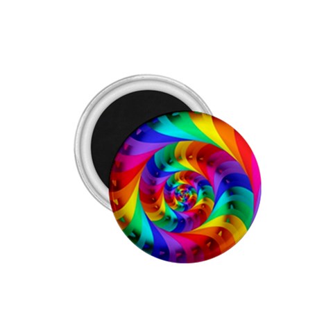 Psychedelic Rainbow Spiral 1.75  Magnet from ArtsNow.com Front