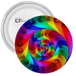 Psychedelic Rainbow Spiral 3  Button