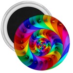 Psychedelic Rainbow Spiral 3  Magnet