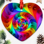 Psychedelic Rainbow Spiral Ornament (Heart)