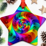 Psychedelic Rainbow Spiral Ornament (Star)