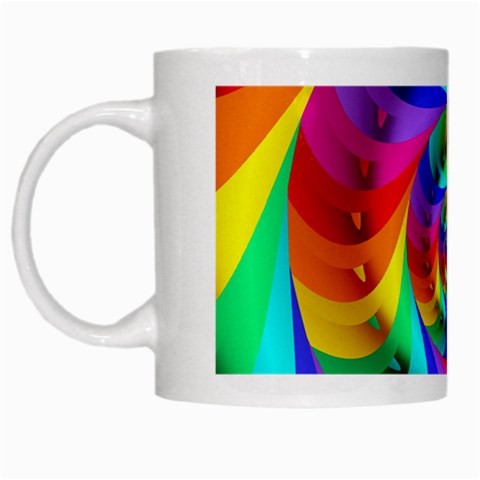 Psychedelic Rainbow Spiral White Mug from ArtsNow.com Left