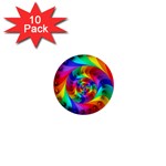 Psychedelic Rainbow Spiral 1  Mini Button (10 pack) 