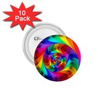 Psychedelic Rainbow Spiral 1.75  Button (10 pack) 