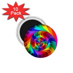 Psychedelic Rainbow Spiral 1.75  Magnet (10 pack) 