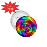 Psychedelic Rainbow Spiral 1.75  Button (100 pack) 