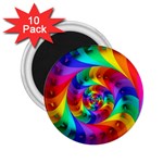 Psychedelic Rainbow Spiral 2.25  Magnet (10 pack)