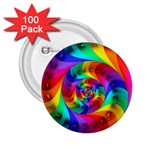 Psychedelic Rainbow Spiral 2.25  Button (100 pack)