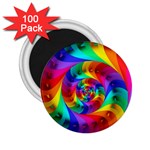 Psychedelic Rainbow Spiral 2.25  Magnet (100 pack) 