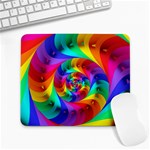 Psychedelic Rainbow Spiral Large Mousepad