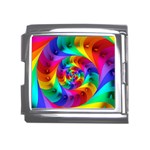 Psychedelic Rainbow Spiral Mega Link Italian Charm (18mm)