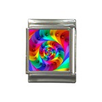 Psychedelic Rainbow Spiral Italian Charm (13mm)