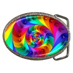 Psychedelic Rainbow Spiral Belt Buckle