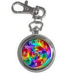 Psychedelic Rainbow Spiral Key Chain Watch