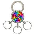 Psychedelic Rainbow Spiral 3-Ring Key Chain