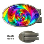 Psychedelic Rainbow Spiral Money Clip (Oval)