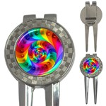 Psychedelic Rainbow Spiral 3-in-1 Golf Divot