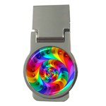 Psychedelic Rainbow Spiral Money Clip (Round)