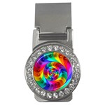 Psychedelic Rainbow Spiral Money Clip (CZ)