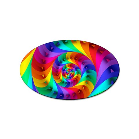 Psychedelic Rainbow Spiral Sticker (Oval) from ArtsNow.com Front