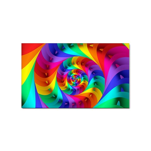 Psychedelic Rainbow Spiral Sticker (Rectangular) from ArtsNow.com Front