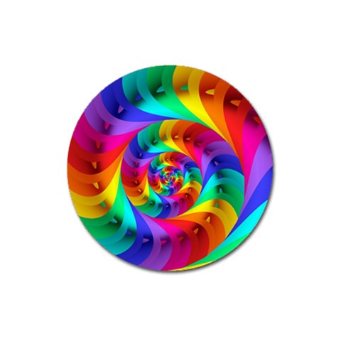 Psychedelic Rainbow Spiral Magnet 3  (Round) from ArtsNow.com Front