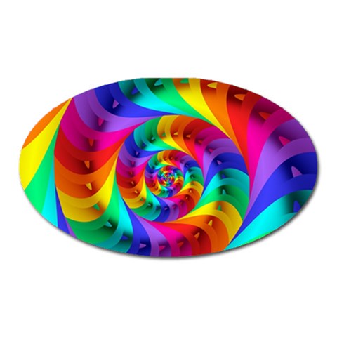 Psychedelic Rainbow Spiral Magnet (Oval) from ArtsNow.com Front