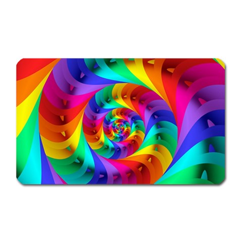 Psychedelic Rainbow Spiral Magnet (Rectangular) from ArtsNow.com Front