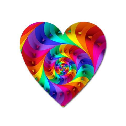 Psychedelic Rainbow Spiral Magnet (Heart) from ArtsNow.com Front