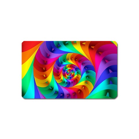 Psychedelic Rainbow Spiral Magnet (Name Card) from ArtsNow.com Front