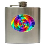 Psychedelic Rainbow Spiral Hip Flask (6 oz)