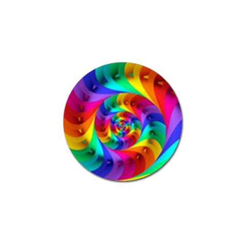 Psychedelic Rainbow Spiral Golf Ball Marker from ArtsNow.com Front