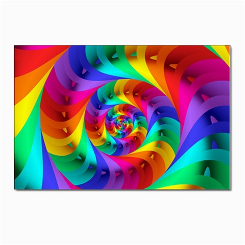 Psychedelic Rainbow Spiral Postcard 4 x 6  (Pkg of 10) from ArtsNow.com Front