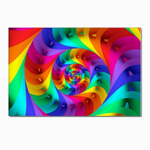 Psychedelic Rainbow Spiral Postcards 5  x 7  (Pkg of 10) from ArtsNow.com Front