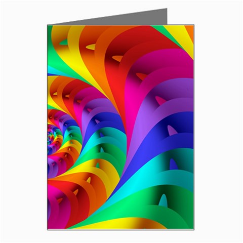 Psychedelic Rainbow Spiral Greeting Card from ArtsNow.com Left